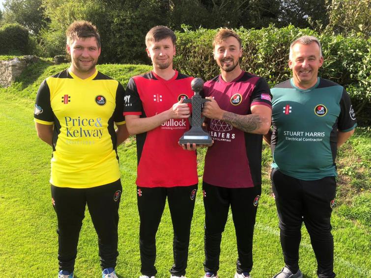 Aled Davies 100 captains - Joe Kidney, Shaun Whitfield, Iwan Izzard and Jamie Phelps